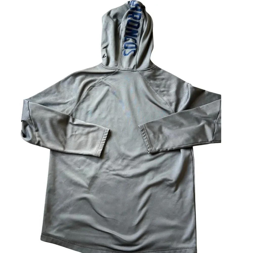 Men's Denver Bronco's Hoodie, Large, Gray/Blue, Fanatics, Football - Picture 2 of 9